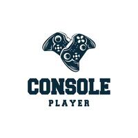 game console logo concept design game tool pro player silhouette symbol modern game stick gamepad illustration brand product vector