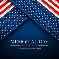 Illustration for memorial day event with Flags and honoring all who served text vector