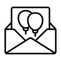 Simple Party Invitation outline icon. The icon can be used for websites, print templates, presentation templates, illustrations, etc vector