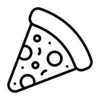 Simple Pizza outline icon. The icon can be used for websites, print templates, presentation templates, illustrations, etc vector