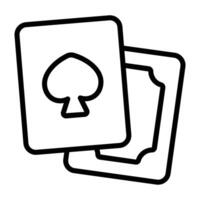 Simple Poker Card outline icon. The icon can be used for websites, print templates, presentation templates, illustrations, etc vector
