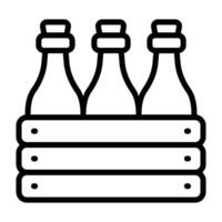 Simple Beer Box outline icon. The icon can be used for websites, print templates, presentation templates, illustrations, etc vector