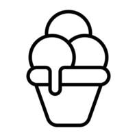 Simple Ice Cream outline icon. The icon can be used for websites, print templates, presentation templates, illustrations, etc vector