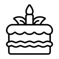 Simple Cake outline icon. The icon can be used for websites, print templates, presentation templates, illustrations, etc vector