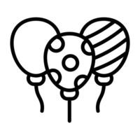 Simple Balloons outline icon. The icon can be used for websites, print templates, presentation templates, illustrations vector
