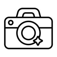 Simple Camera outline icon. The icon can be used for websites, print templates, presentation templates, illustrations vector