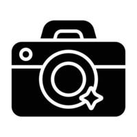 Simple Camera glyph icon. The icon can be used for websites, print templates, presentation templates, illustrations. vector