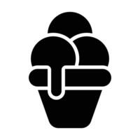 Simple Ice Cream glyph icon. The icon can be used for websites, print templates, presentation templates, illustrations. vector