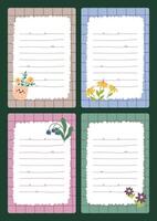 Cute and colorful journaling element set featuring note papers stickers and labels ideal for planners scrapbooks and decorative stationery or DIY craft projects vector