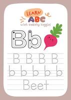 Printable worksheet for tracing healthy vegetables to help kids practice writing skills and learn to recognize different vegetables in a fun and educational way vector