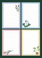 Collection of cute journaling elements including notes stickers and labels in colorful designs perfect for scrapbooking planner decoration and fun creative stationery projects vector