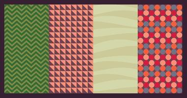 Collection of seamless pattern designs with various shapes and colors suitable for background textile wallpaper wrapping paper and creative decorative applications vector