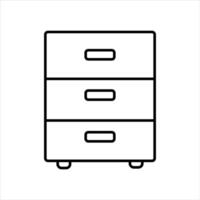 Simple outline of a drawer unit. vector