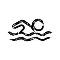 icon line swimmer vector