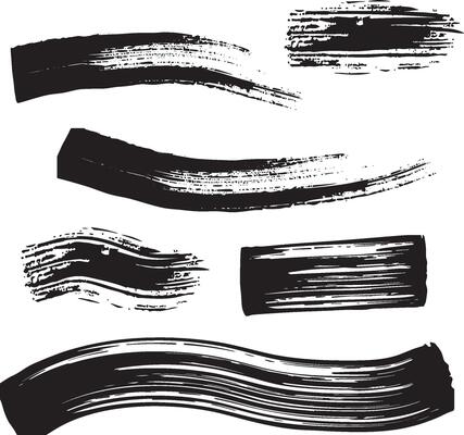 A set of black brush strokes