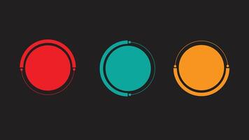 Timeline pie chart infographic template with 3 different color and style options vector