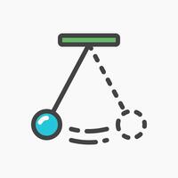 Design Illustration graphic of Pendulum icon with colored outline style. Suitable for UI, mobile design, web design, etc. vector