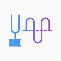 Design Illustration graphic of tuning fork wave icon with gradient style. Suitable for UI, mobile design, web design, etc. vector