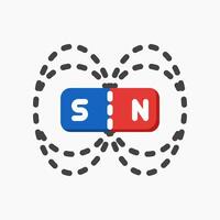 Design Illustration graphic of Magnetic Field icon with flat style. Suitable for UI, mobile design, web design, etc. vector