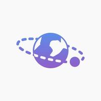 Design Illustration graphic of earth and moon icon with gradient style. Suitable for UI, mobile design, web design, etc. vector