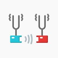 Design Illustration graphic of tuning fork icon with flat style. Suitable for UI, mobile design, web design, etc. vector