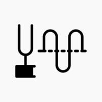 Design Illustration graphic of tuning fork wave icon with glyph style. Suitable for UI, mobile design, web design, etc. vector