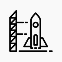 Design Illustration graphic of rocket launch vehicle icon with line style. Suitable for UI, mobile design, web design, etc. vector