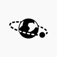 Design Illustration graphic of earth and moon icon with glyph style. Suitable for UI, mobile design, web design, etc. vector