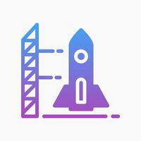 Design Illustration graphic of rocket launch vehicle icon with gradient style. Suitable for UI, mobile design, web design, etc. vector