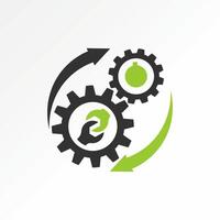gear machine connected wrench arrow rotation engineer mechanical maintenance vector