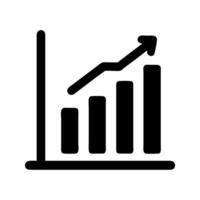 Chart growing arrow progress icon. Chart with upward arrow tracking business growth. vector