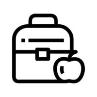 Lunchbox meal prep symbol icon. Lunchbox with food supporting student nutrition. vector