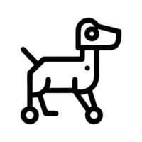 Robot dog companion icon. Dog-shaped robot assisting with tasks playfully. vector