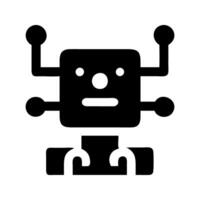 Robot automation process symbol icon. Robot figure streamlining task efficiency. vector
