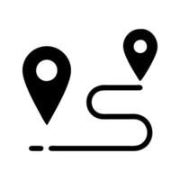 Route tracking navigation path icon. Map with route line tracking travel path. vector