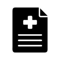 Medical report health document icon. Report with cross showing patient health data. vector