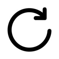 Reload arrow refresh symbol icon. Arrow in circle refreshing webpage content. vector