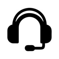 Customer support headset chat icon. Headset with chat bubble assisting customer queries. vector