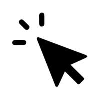 Cursor clicking pointer action icon. Cursor with click lines showing digital interaction. vector