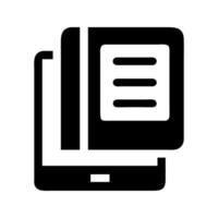 Digital book reading icon. E-book screen displaying educational content. vector