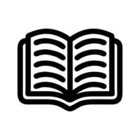 Open book reading symbol icon. Open book pages used for learning. vector