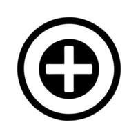 Plus sign addition symbol icon. Plus with lines used for adding elements. vector
