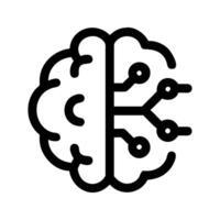 Brain automation concept symbol icon. Brain with gears representing intelligent systems. vector