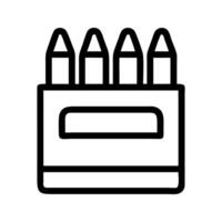 Colorful crayon art tool icon. Crayon set enabling creative student projects. vector