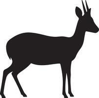 Silhouette of a deer standing on a white background vector