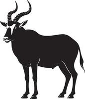 An image of a black antelope standing on a white background vector