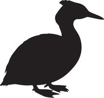 A silhouette of a duck on a white background vector