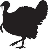 A black silhouette of a turkey on a white background vector