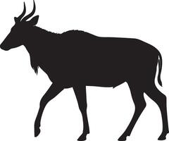 Silhouette of a wildebeest on a white background vector
