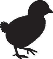 A black silhouette of a chicken on a white background vector